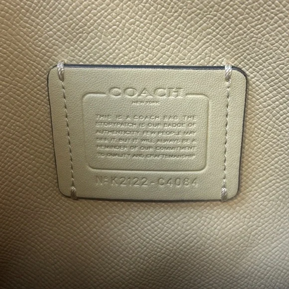 Coach Mollie tote bag 25 chalk light saddle pebbled leather c4084 - Picture 3 of 15